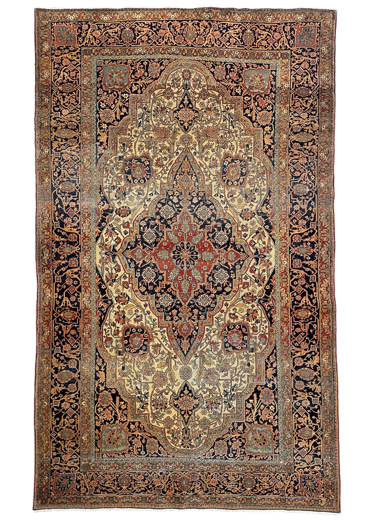 4'5"x7'5" Motasham Kashan Hand Knotted