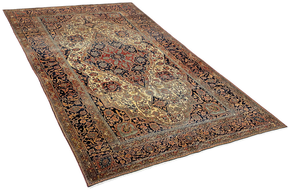 4'5"x7'5" Motasham Kashan Hand Knotted