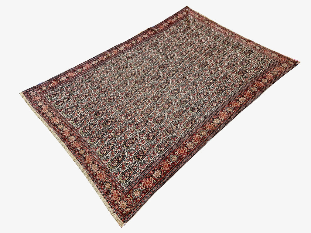 4'6"x6'6" Fine Sennah Hand Knotted