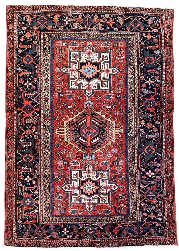 4'6"x6'6" Karaja Hand Knotted