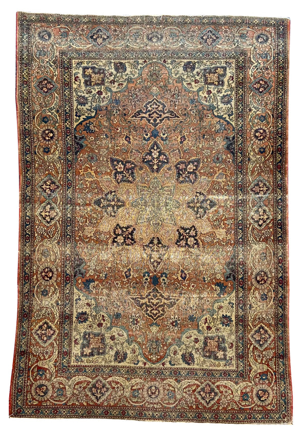 4'6"x6'8" Isfahan Hand Knotted