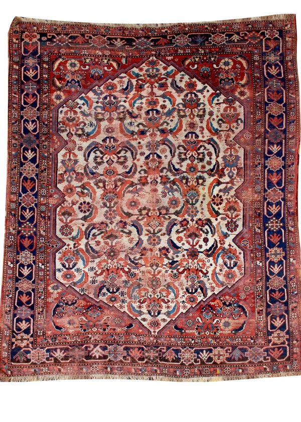 4'7"x5'3" Afshar / Khamseh Hand Knotted