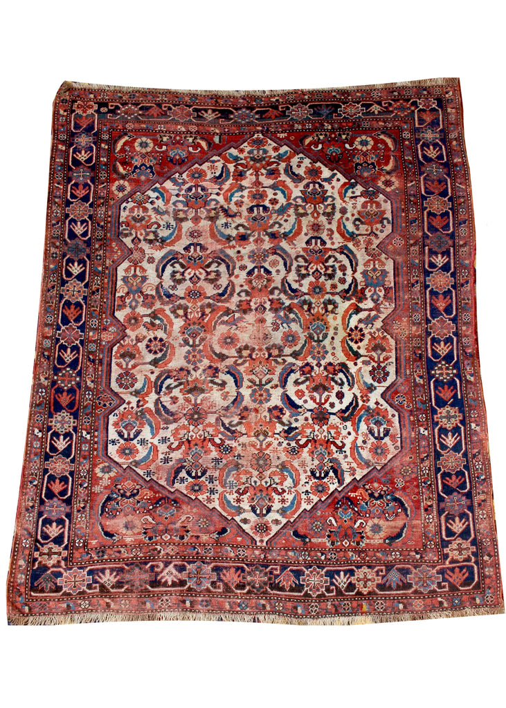 4'7"x5'3" Afshar / Khamseh Hand Knotted