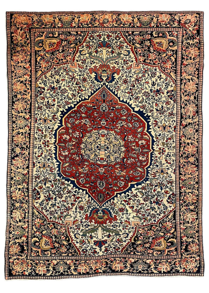 4'7"x6'2" Farahan Sarouk Hand Knotted