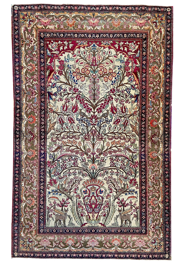 4'7"x7'4" Tree of Life Hand Knotted