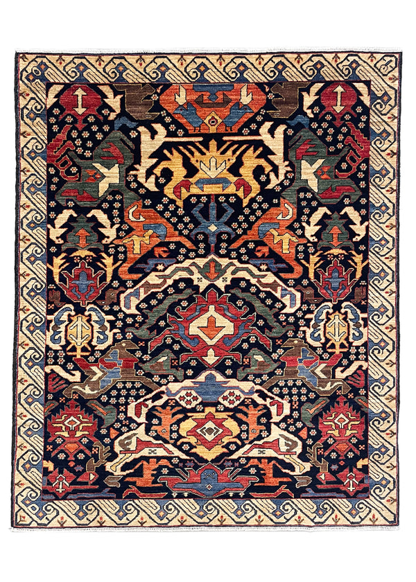 4'8"x5'9" Bijov Kuba Hand Knotted