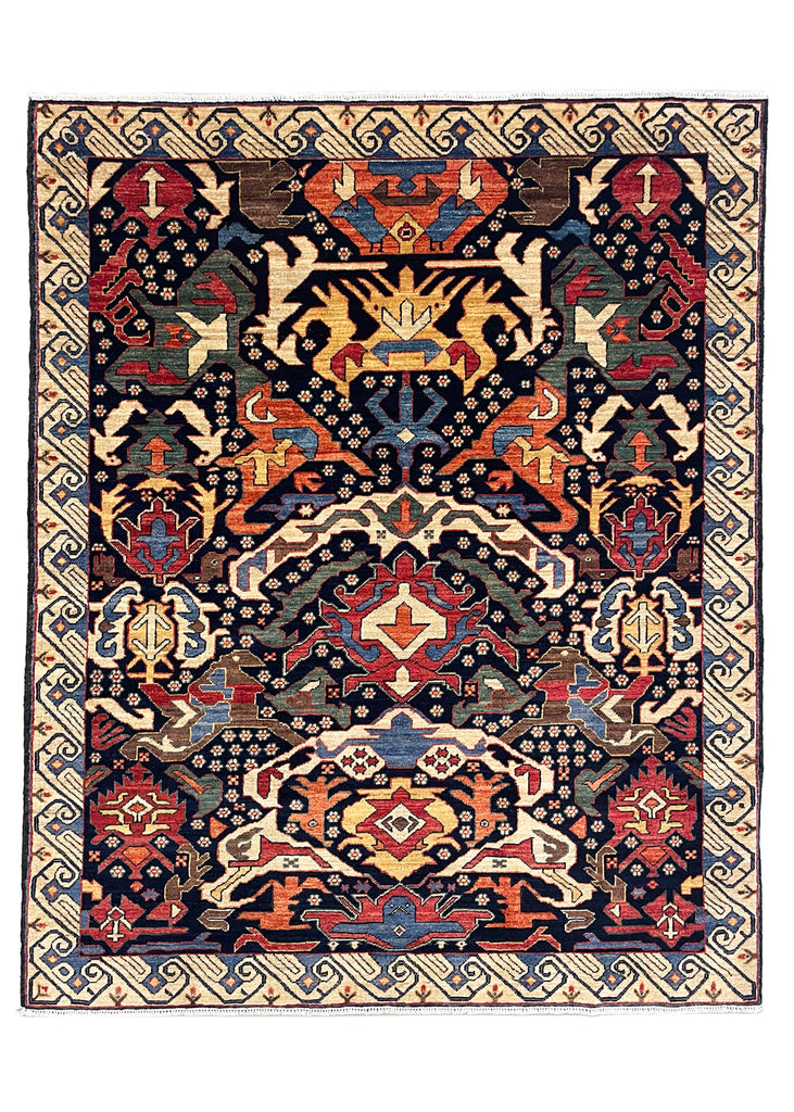 4'8"x5'9" Bijov Kuba Hand Knotted