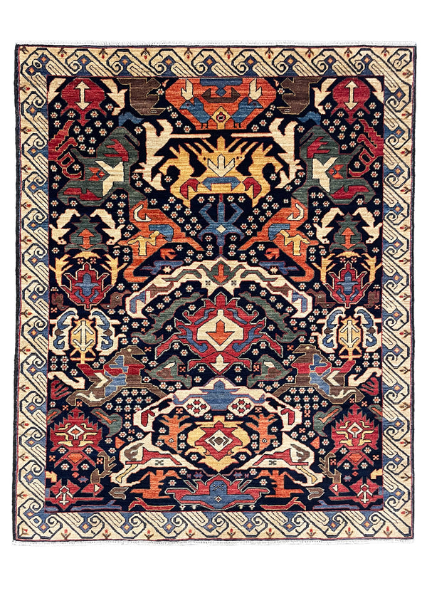 4'8"x5'9" Bijov Kuba Hand Knotted