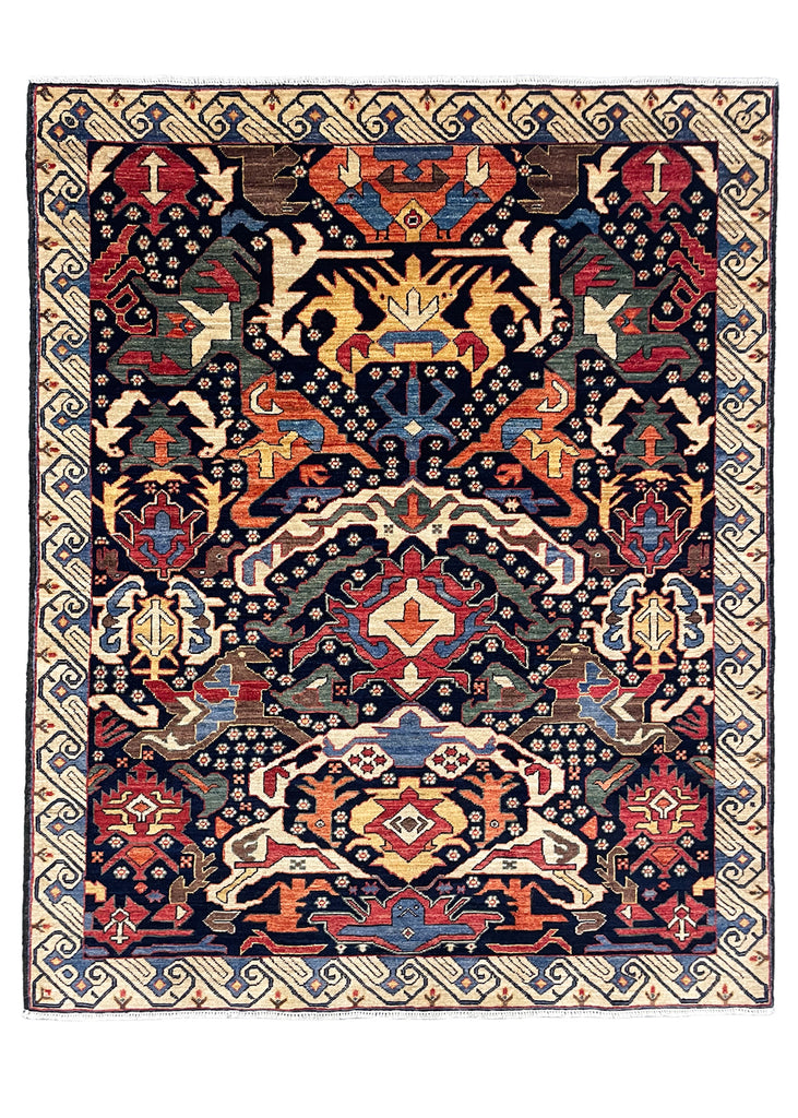 4'8"x5'9" Bijov Kuba Hand Knotted