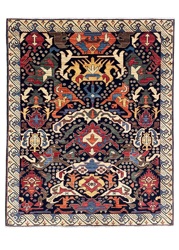 4'8"x5'9" Bijov Kuba Hand Knotted