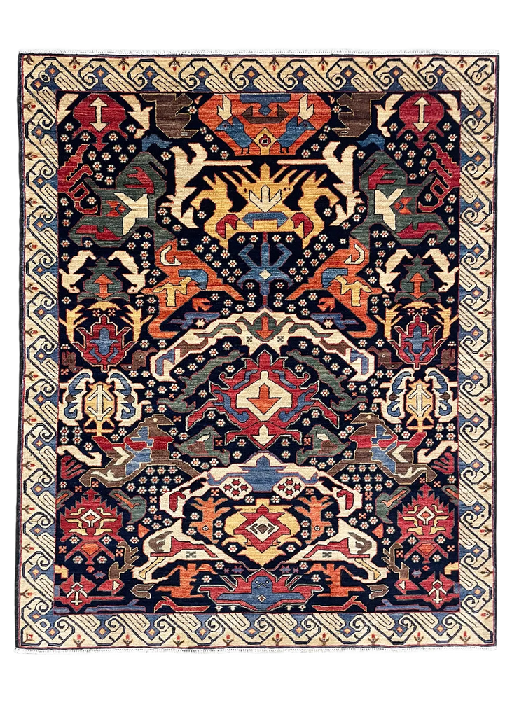 4'8"x5'9" Bijov Kuba Hand Knotted