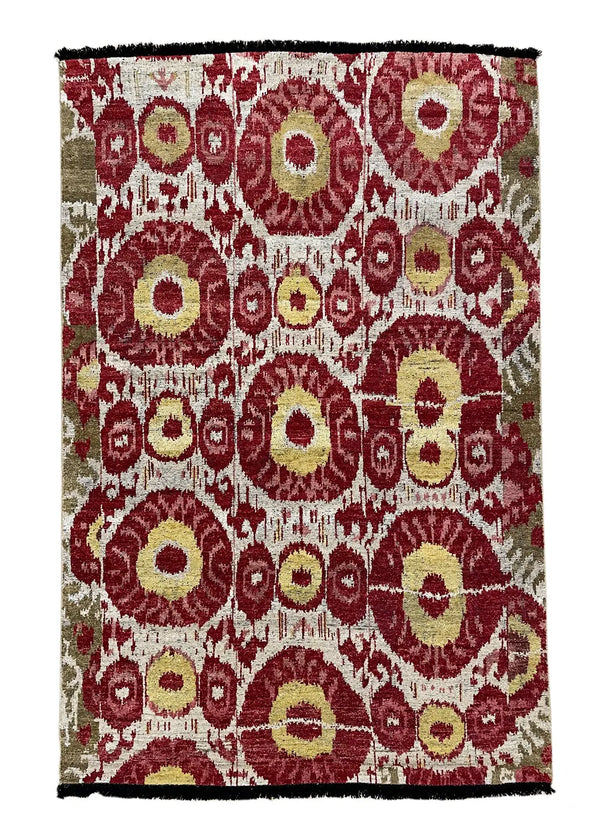 4'8"x6'10" Burano Suzani Hand Knotted