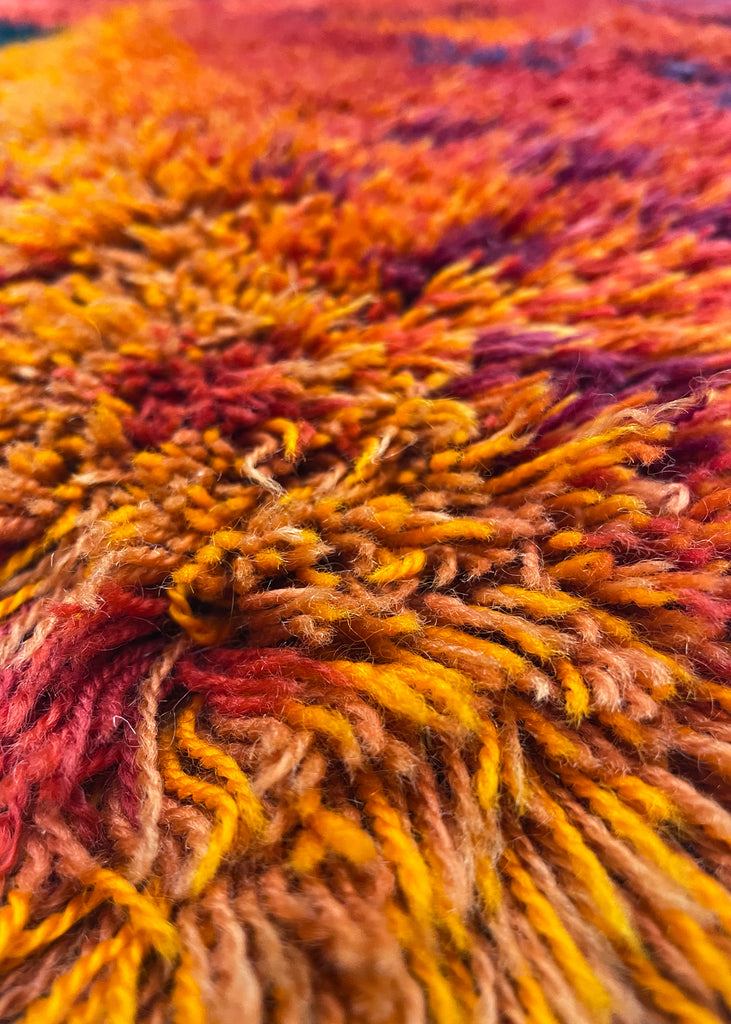 4'8"x6'8" Mid Century Modern "Rya" Hand Knotted