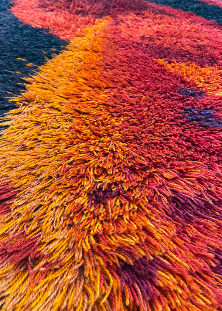 4'8"x6'8" Mid Century Modern "Rya" Hand Knotted