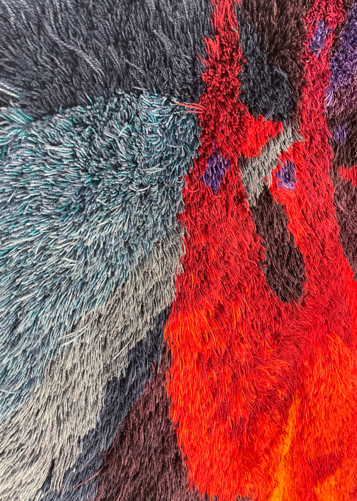 4'8"x6'8" Mid Century Modern "Rya" Hand Knotted