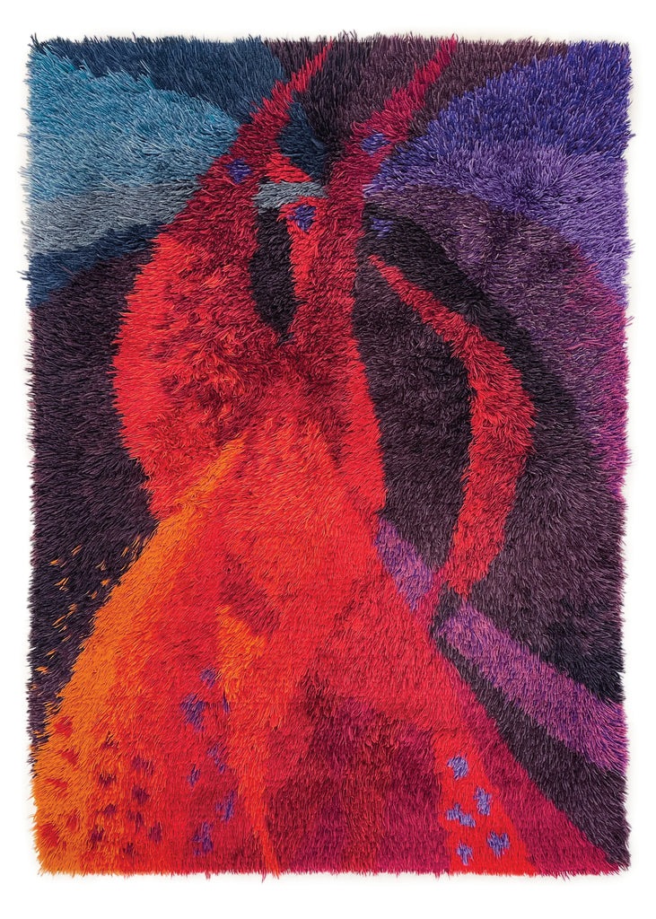 4'8"x6'8" Mid Century Modern "Rya" Hand Knotted