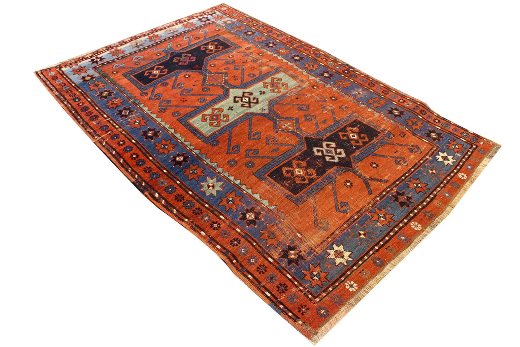 4'8"x6'9" Fachraly Kazak Hand Knotted