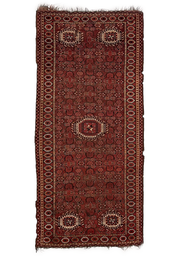 4'9"x10'8" Ersari Beshir Hand Knotted