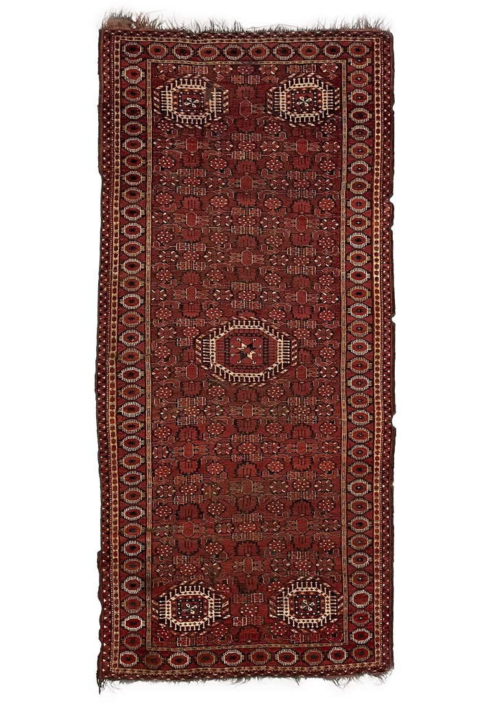 4'9"x10'8" Ersari Beshir Hand Knotted