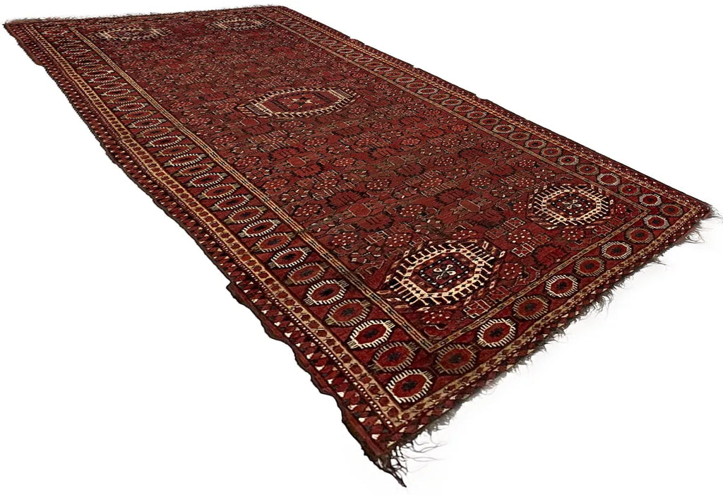 4'9"x10'8" Ersari Beshir Hand Knotted
