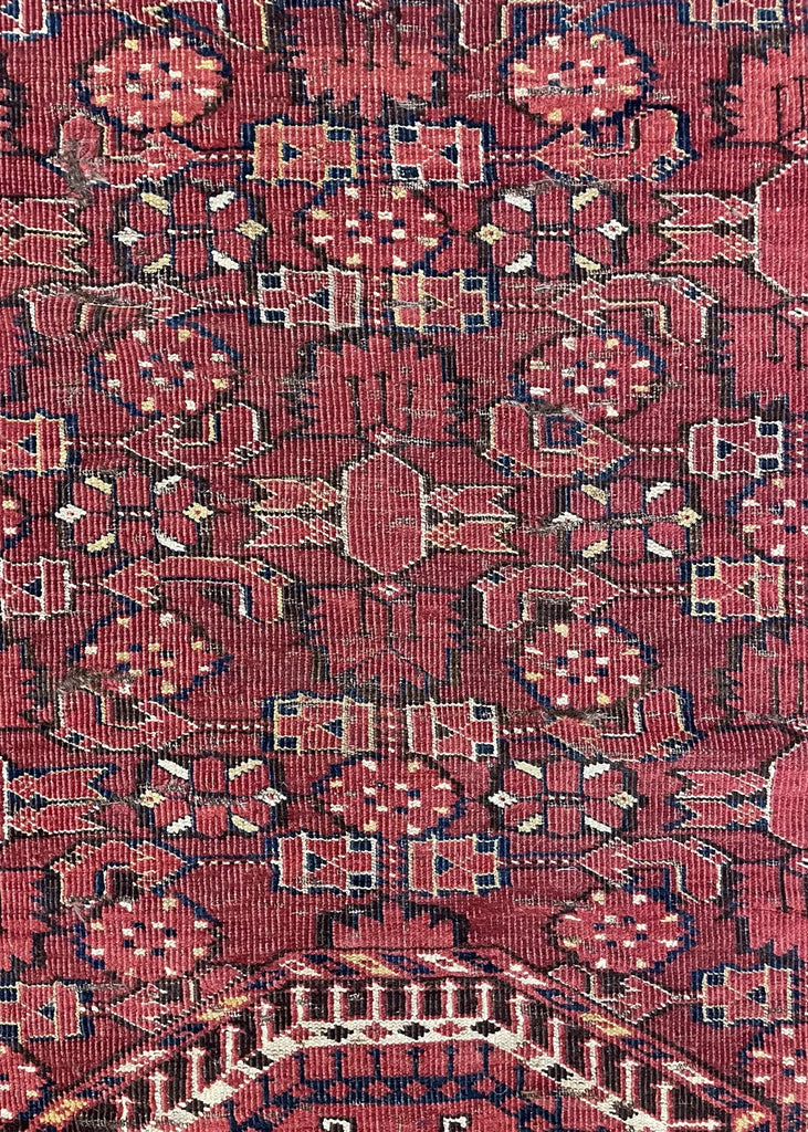 4'9"x10'8" Ersari Beshir Hand Knotted