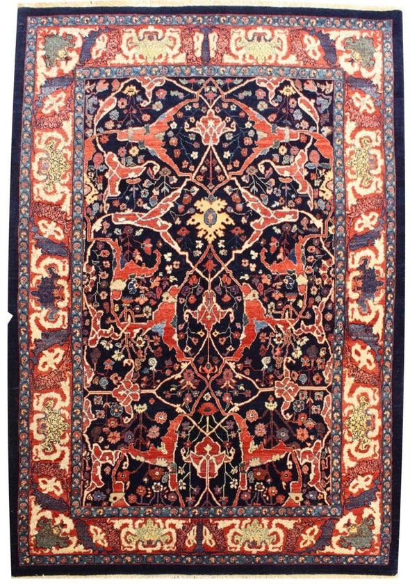 4'9"x6'9" Bijar Arabesque Hand Knotted