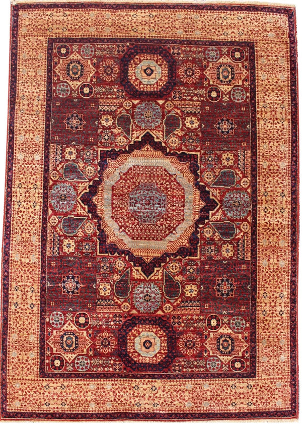 4'9"x7' Mamluk Hand Knotted