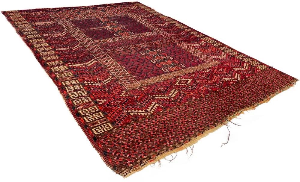 4'x4'10" Tekke Ensi Hand Knotted