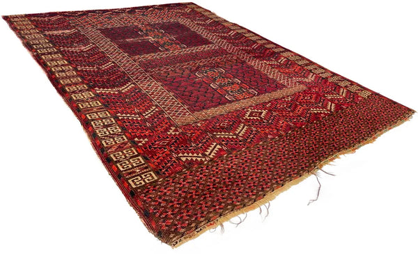4'x4'10" Tekke Ensi Hand Knotted