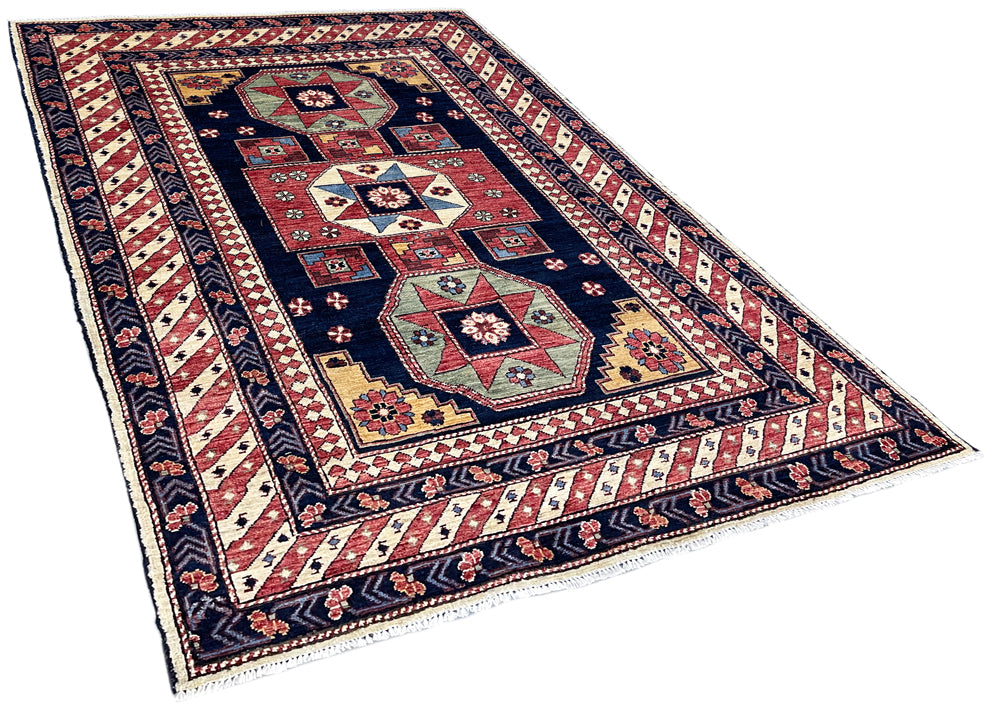 4'x5'10" Kuba Hand Knotted