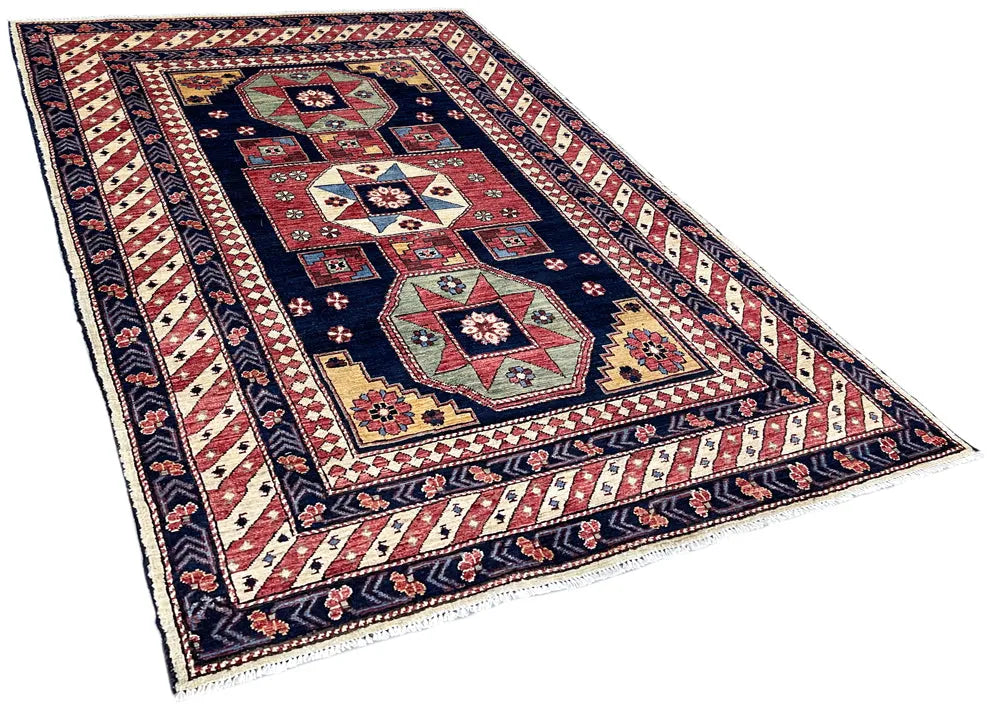 4'x5'10" Kuba Hand Knotted