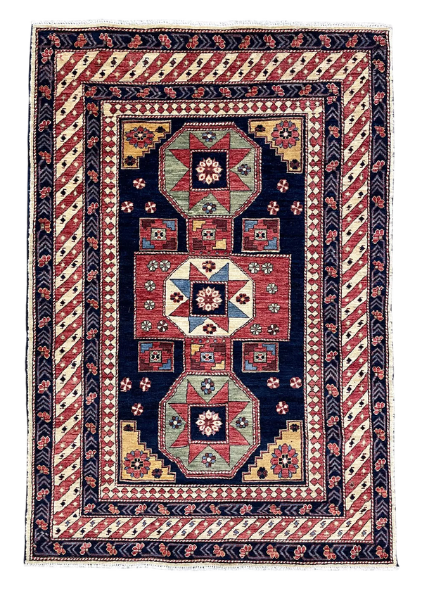 4'x5'10" Kuba Hand Knotted