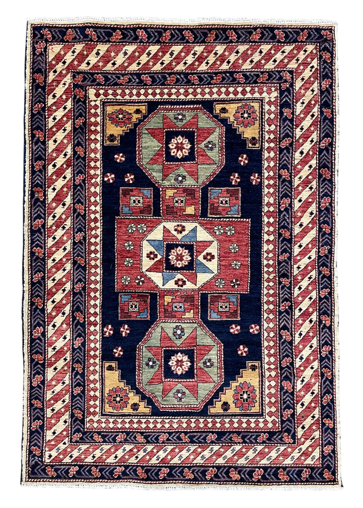 4'x5'10" Kuba Hand Knotted