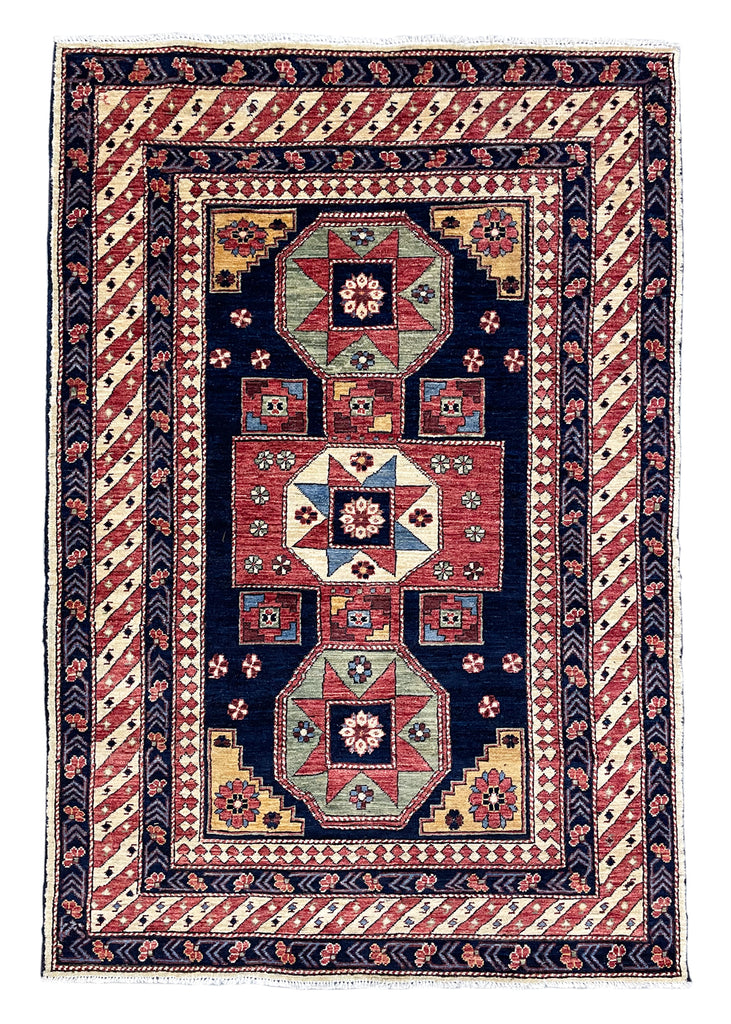 4'x5'10" Kuba Hand Knotted