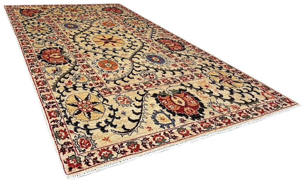 4'x5'10" Suzani Hand Knotted