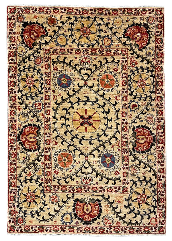 4'x5'10" Suzani Hand Knotted