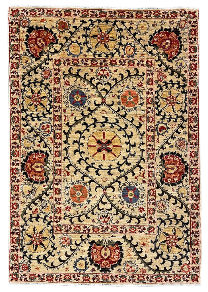 4'x5'10" Suzani Hand Knotted