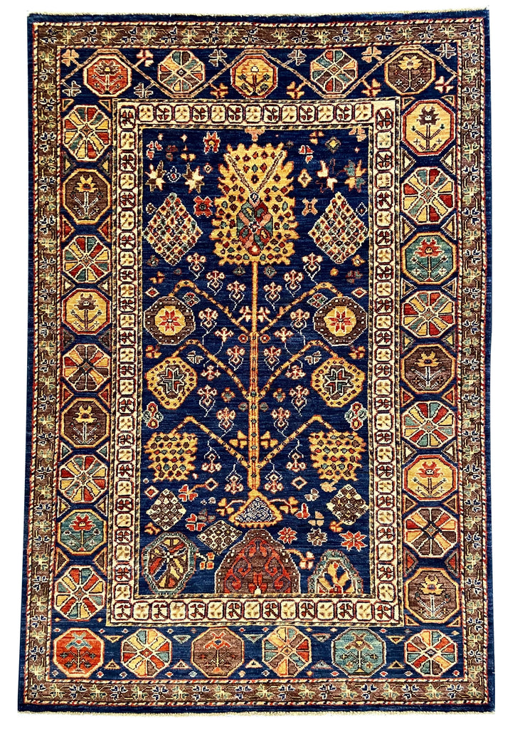 4'x5'11" Afghan-Tree of Life Hand Knotted