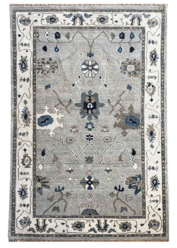 4'x5'11" Indo-Oushak Hand Knotted