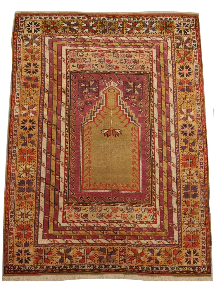 4x5'3" Kersehir Prayer Rug Hand Knotted