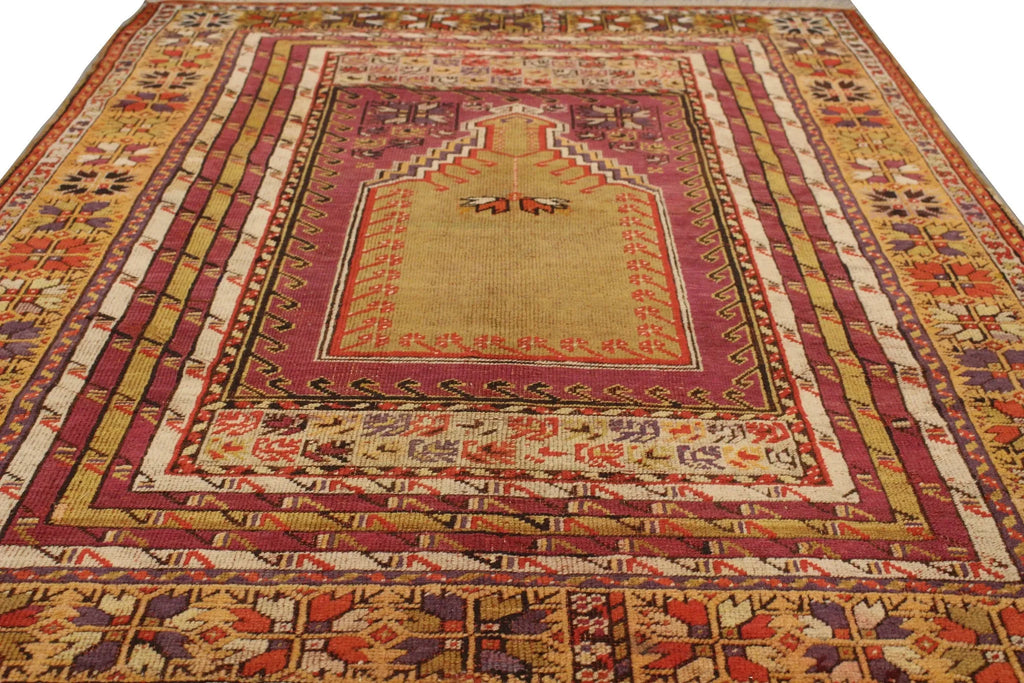 4x5'3" Kersehir Prayer Rug Hand Knotted