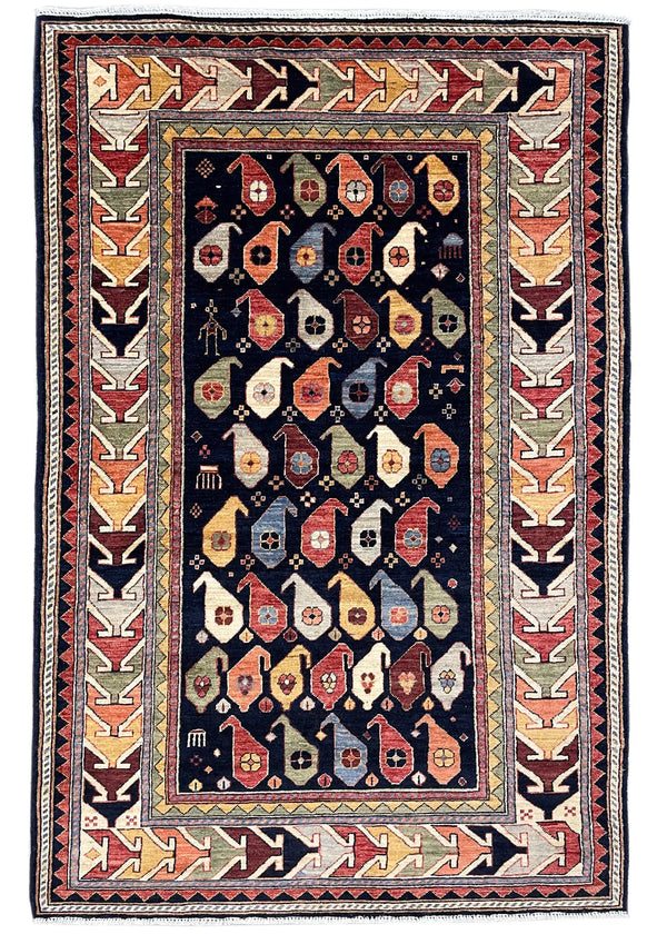 4'x6'1" Genje Hand Knotted