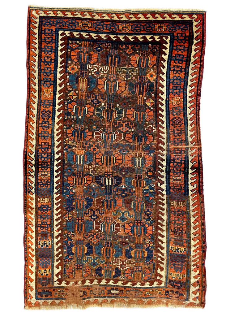 4'x6'9" Sauj Bolagh Kurdish Hand Knotted