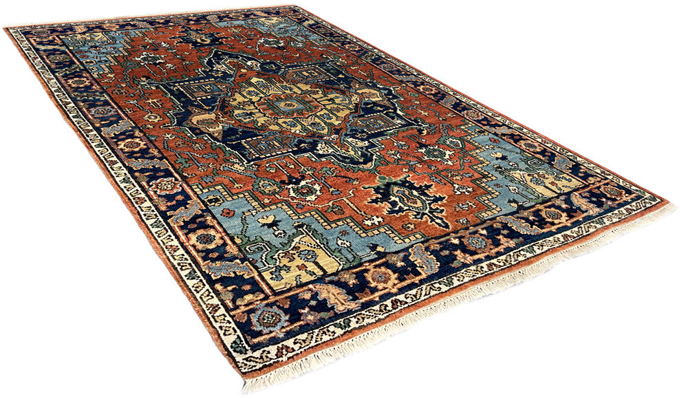 4'x6' Heriz Hand Knotted