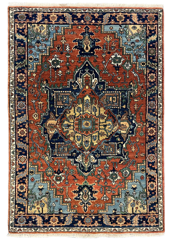 4'x6' Heriz Hand Knotted
