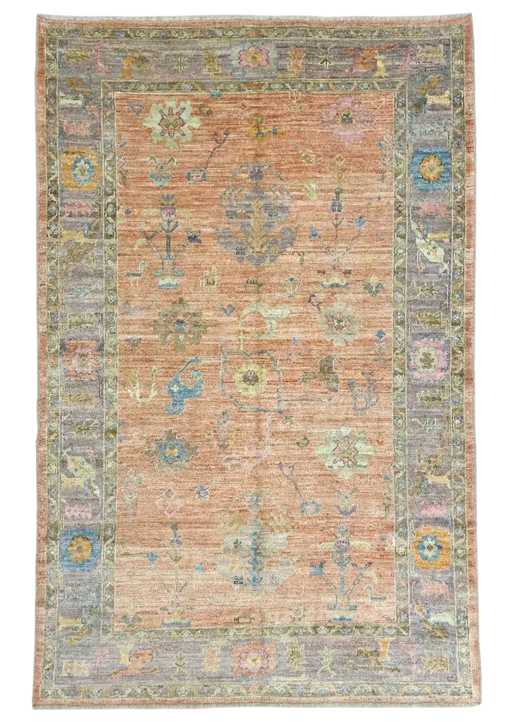 5'10"x9' Oushak Hand Knotted