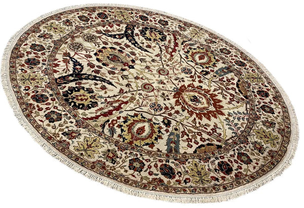 5'11" Round Khanna Kerman Hand Knotted