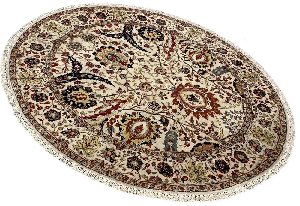 5'11" Round Khanna Kerman Hand Knotted