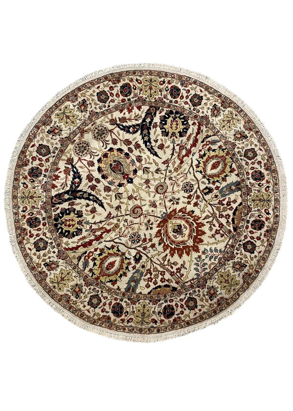 5'11" Round Khanna Kerman Hand Knotted