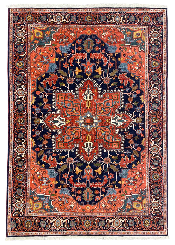 5'1"x7'1" Heriz Hand Knotted